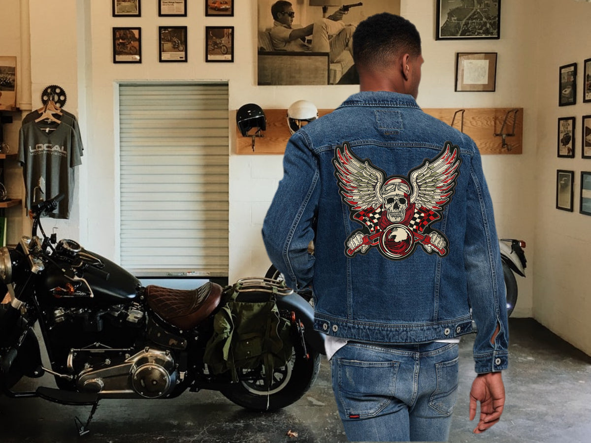 ジャケット・アウター Roen Swarovski Skull Patch Napoleon Jk Victory Speed Racing Skull Patch 13