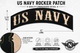 US Military Top Rocker Patch 12" | Army Navy Patriotic American Troops | Embroidered Iron On Large