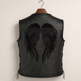 Black Angel Wing Patches 14” | "Saints & Sinners" Guardian Angels Realistic Wings and Feathers | Embroidered Back Patch