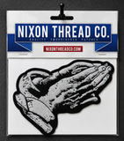 Praying Hands Patch 5" | Realistic Religious Christian Cross | Embroidered Small Iron on Patches