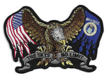 Air Force Eagle Patch 5" | "The Skys No Limit" US Flag Military Support Our Troops | Small Embroidered Iron On