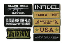 Tactical Military Patch Set | Patriotic Don't Tread on Me | Embroidered Iron On Patches | Small 14pc.