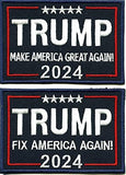 2pc Trump MAGA Patriotic Patches | Make America Great Again | Embroidered Iron On | Small 3"