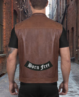 Born Free Bottom Rocker 12" | Old English Large Embroidered Motorcycle Jacket Lower Back Patch Iron On