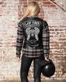 Lady Rider Rocker + Angel Wings | Large Halo Embroidered Patch Women 2pc Set