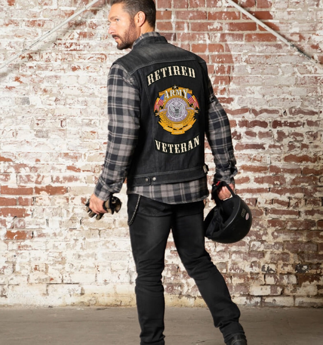 Retired Veteran Rocker + Army Patches | Embroidered Military Patch | L ...