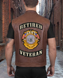 Retired Veteran Rocker + Army Patches | Embroidered Military Patch | Large 12"