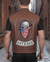 Ruthless Skull + Amerikan Patch | US Flag Patriotic Military Skeleton | Iron On