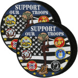 2pc Support Our Troops Patches 4" | US Military Patriotic Pow Mia American | Small Embroidered Patch
