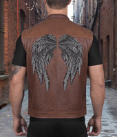 Reflective Angel Wing Patches 14" | "Saints & Sinners" Black Realistic Wings & Feathers Light Activated Guardian Angels Back Patch | Embroidered Iron On