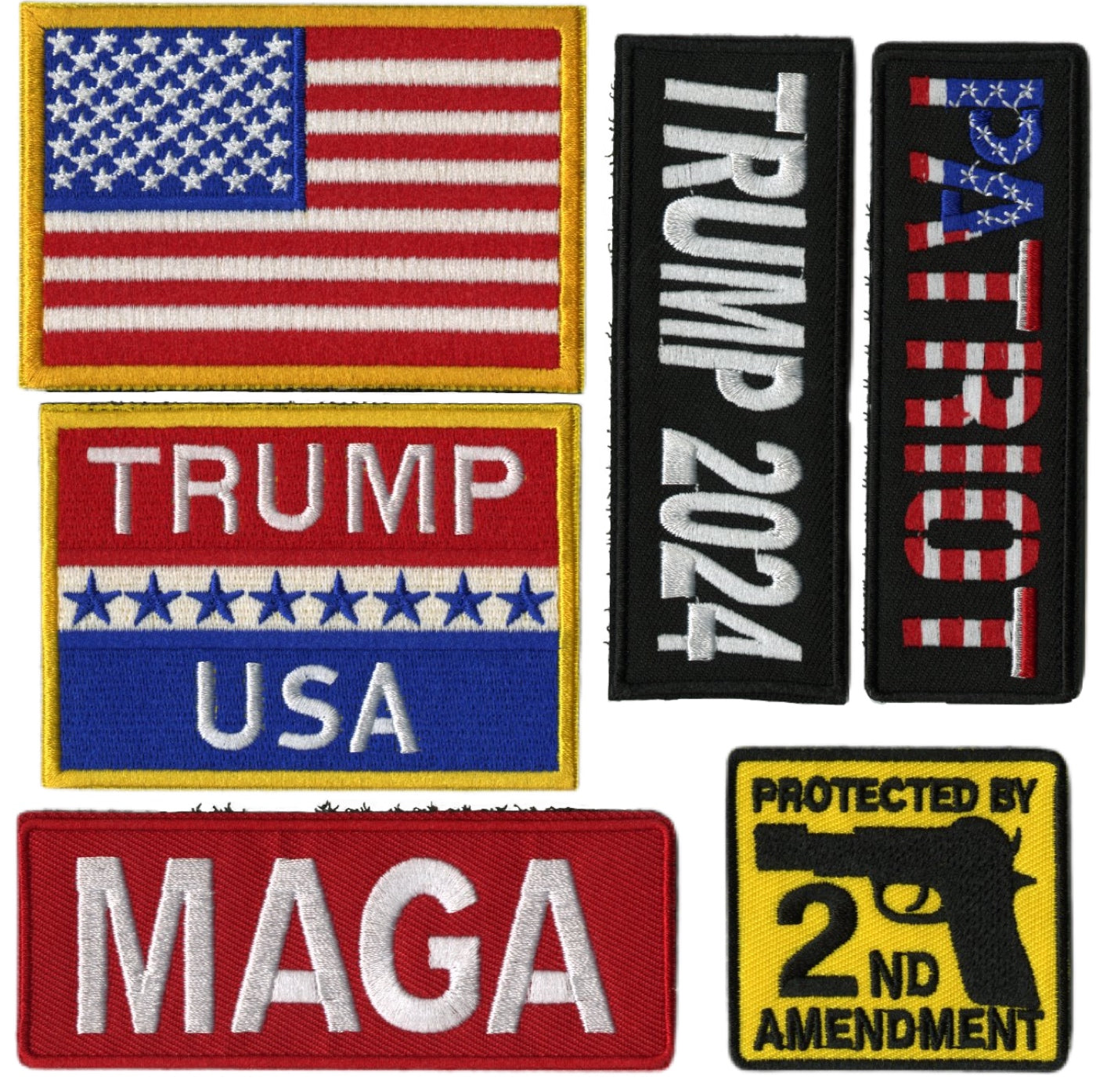 Trump MAGA Flag Embroidered Patch Flexfit Hat - Patriotic Baseball Cap + Free Sticker
