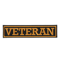 Veteran Gold Rocker Patch 12" | United States Military Vet Straight Bar Top Bottom Rockers for Motorcycle Jacket Embroidered Patch