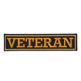 Veteran Gold Rocker Patch 12" | United States Military Vet Straight Bar Top Bottom Rockers for Motorcycle Jacket Embroidered Patch