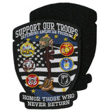 Support Our Troops Tactical Patch 5" | US Military Patriotic Embroidered Hook and Loop Pow Mia American Small