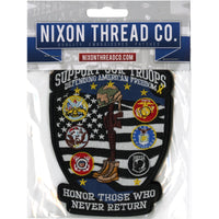 Support Our Troops Tactical Patch 5" | US Military Patriotic Embroidered Hook and Loop Pow Mia American Small