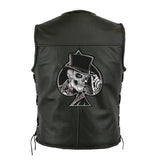 Skull Top Hat Patch 10" | Spade Skeleton Halfskull | Large Embroidered Iron On
