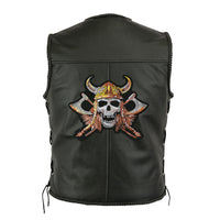 Viking Skull Embroidered Patch 12" | Axe Warrior Realistic Skeleton Jacket Back Patches | Iron On Large
