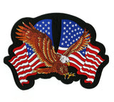 Liberty Eagle Patch 12" | American Flag Embroidered Iron-On for Patriots Veterans & Military Large