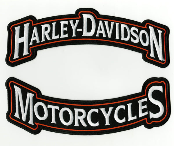 Harley Davidson Orange Embroidered Rockers 12"