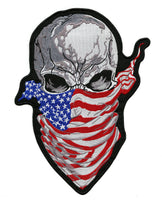 Ruthless Halfskull Patch 11.5" | Embroidered American Flag Bandana Skull Patriotic Military Freedom Skeleton | Large Iron On