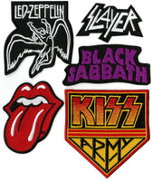 12pc. Band Patch Set | Nirvana Beatles Zeppelin Kiss Johnny Cash | Rock Band Small Embroidered Patches|