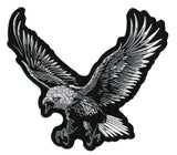 Silver Eagle Patch 12.5" | Large Embroidered United States Bald Eagle Freedom Colonel Patriotic | Iron On