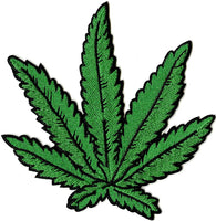 Weed Leaf Patch 4" | Embroidered Marijuana Hemp Bud Plant | Iron or Sew on Small Jacket Patches