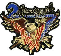 2nd Amendment Eagle Patch | Vintage 1789 Patriotic | Embroidered Iron On | Large 11”