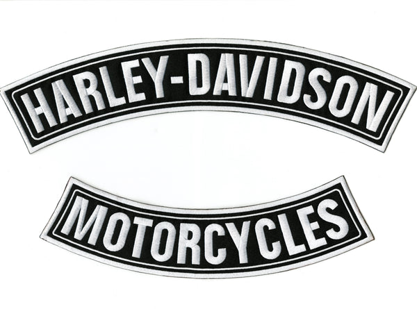 Harley Davidson Grey Black Classic Logo with Wings Sew-on Patch -  Embroidery 15