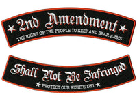 2nd Amendment Rockers | Patriotic Military Back Patches | Embroidered Iron On | Large 11"