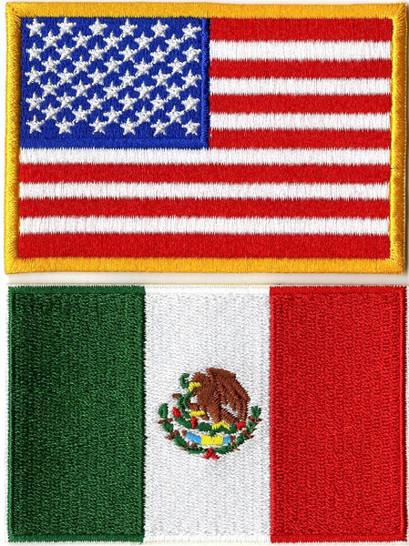 Embroidered Patch Mexico Flag, Embroidered Mexican Patches