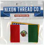 Mexican American Flag Patches | USA Patriotic | Embroidered Patch | Iron On Small 3.25"