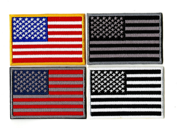 4pc American Flag Patches, USA Patriotic Red White Blue