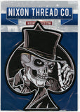 Skull Top Hat Patch 10" | Spade Skeleton Halfskull | Large Embroidered Iron On