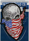 Ruthless Halfskull Patch 11.5" | Embroidered American Flag Bandana Skull Patriotic Military Freedom Skeleton | Large Iron On