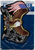 Pow Mia Eagle Patch 11" | "All Gave Some, Some Gave All" US Flag Military Support Our Troops | Embroidered Iron On | Large