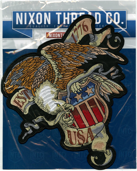 Buy American Flag Patch Embroidered Iron-on Gold Border USA US United States Quality Applique Backpack, Military Gear, Uniform, USA Flag Patch Online In India - Foto 4