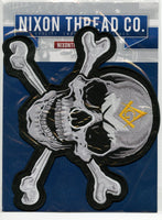 Masonic Skull & Crossbones 10.5" | Large Motorcycle Center Back Patch Embroidered Iron On