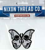 Butterfly Skull Patch 3" | Small Realistic Halfskull Embroidered Jacket Vest Patch