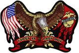 Marines Eagle Patch 11" | United Stated Military Veteran "First in, Last Out" American US Flag | Large Embroidered Iron On