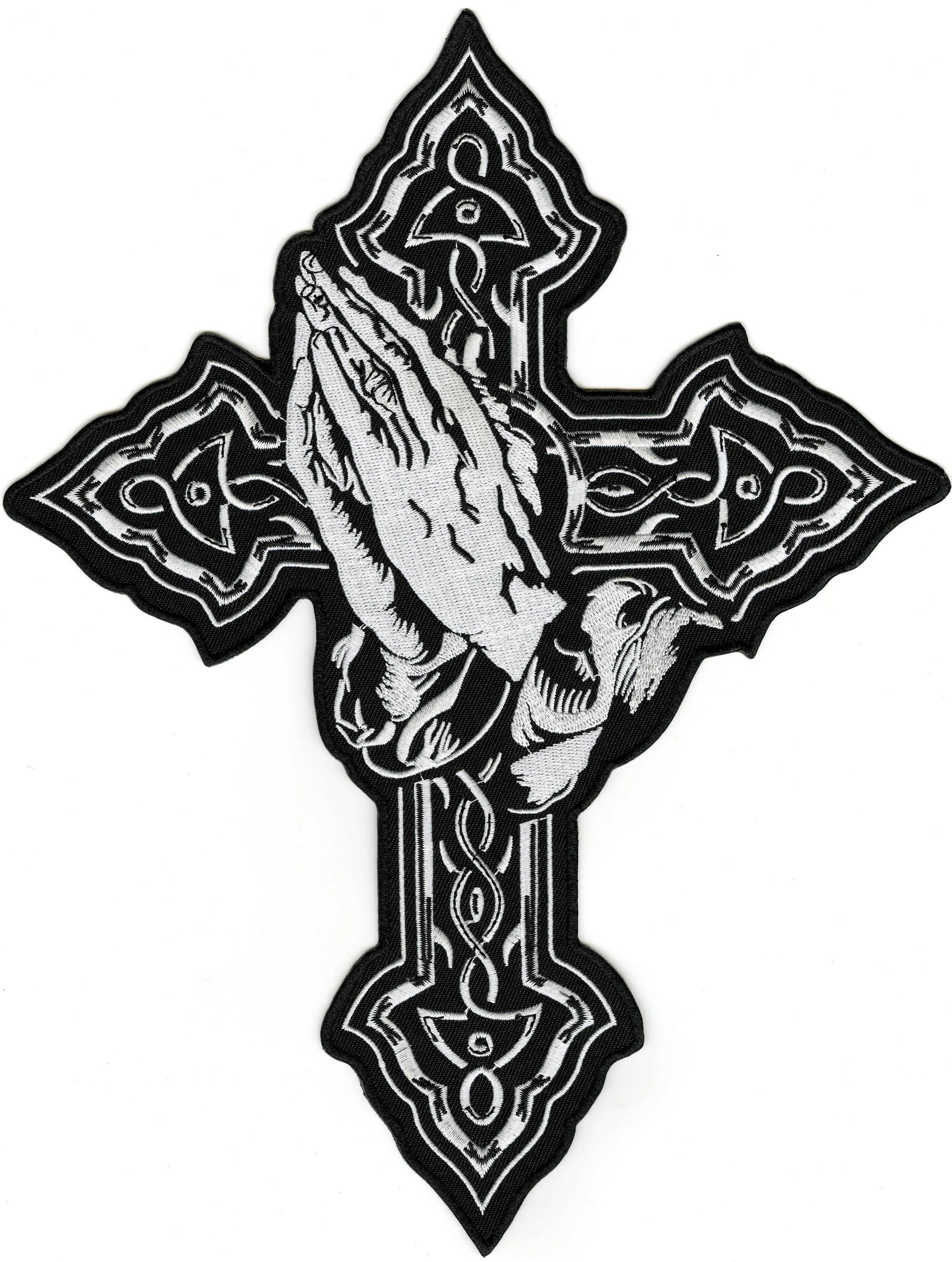 Set of 2, 1 Small and 1 Large Christian Cross Patches with Celtic