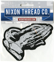 Praying Hands Patch 5" | Realistic Religious Christian Cross | Embroidered Small Iron on Patches