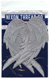 Silver Angel Wing Patches 14” | "Saints & Sinners" Guardian Angels Realistic Embroidered Wings and Feathers | Back Patch