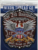 2nd Amendment Eagle Patch | "Don't Tread On Me" Patriotic Military | Embroidered Iron On | Large 12"