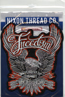 Freedom Eagle Patch 11" | "Never Give Up The Fight" Large Embroidered Iron On Patriotic Wings Jacket Back Patch