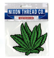 2pc Weed Leaf Patches 4" | Embroidered Marijuana Hemp Bud Plant | Iron or Sew on Small Jacket Patch | - by Nixon Thread Co